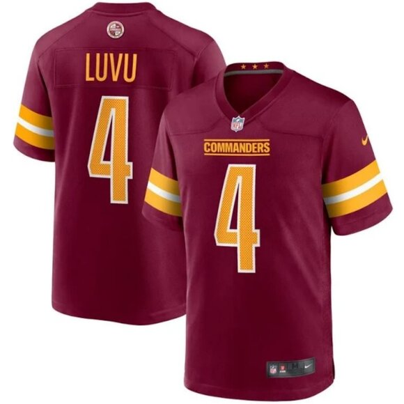 Mens Youths Kids Womens 4 Frankie Luvu Burgundy Stitched Jersey
